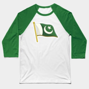 Pakistan flag Sticker design vector. Pakistan independence day 14th of august. Flag of the Republic of Pakistan in the wind on flagpole sticker design logo. Baseball T-Shirt